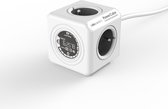 Allocacoc PowerCube Extended Monitor 4-voudige stekkerdoos met energieverbruiksmeter (Frankrijk/België) - 1,5 meter