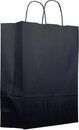 Papieren draagtas - Zwart - 22+09x23 cm, 50 stuks