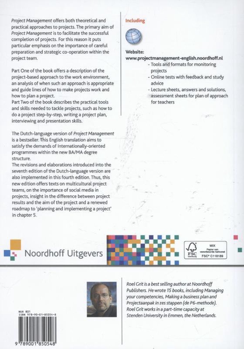 Boek: Project Management. Met website en info over de auteur Roel Grit.