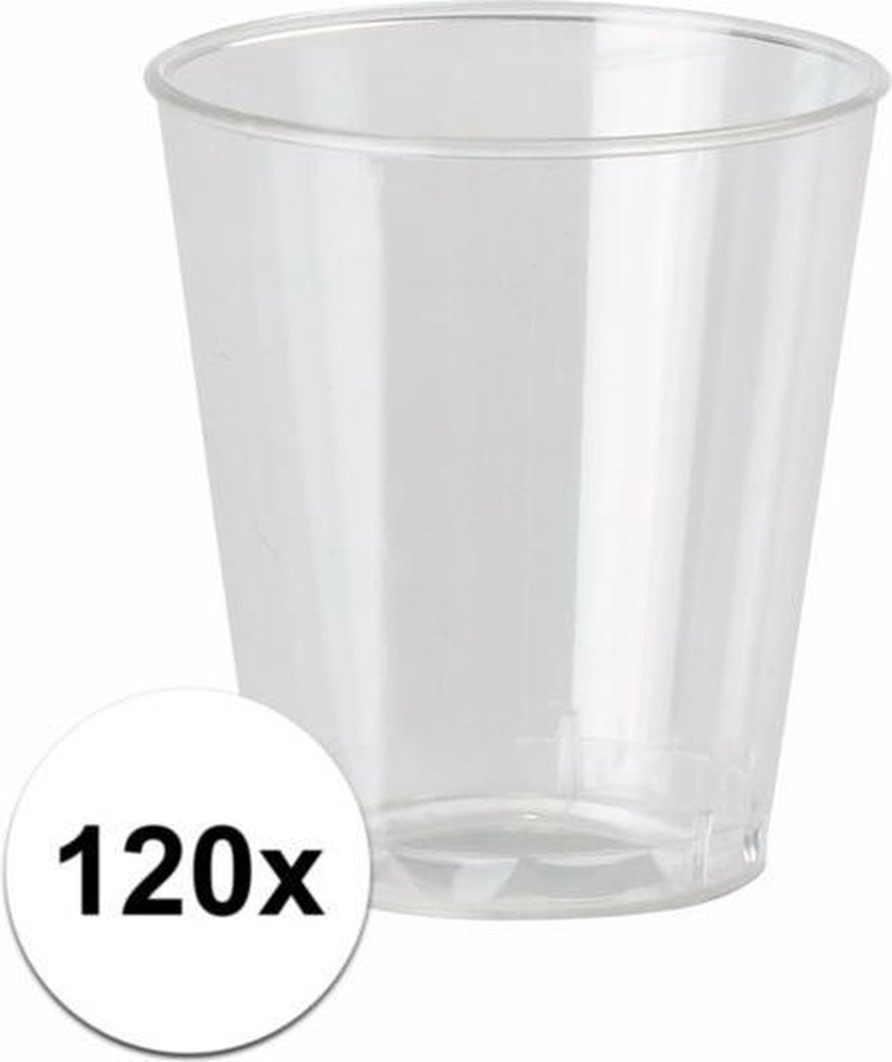 smeren Uitverkoop kooi 120x plastic shotglazen - 30 ml - wegwerp shotglaasjes | bol.com