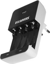 EcoSavers Batterij Lader voor AA en AAA Ni-MH oplaadbare batterijen | geen standby verbruik | Veilig en energiebesparend