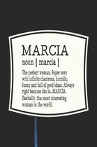 Marcia Noun [ Marcia ] the Perfect Woman Super Sexy with Infinite Charisma, Funny and Full of Good Ideas. Always Right Because She Is... Marcia