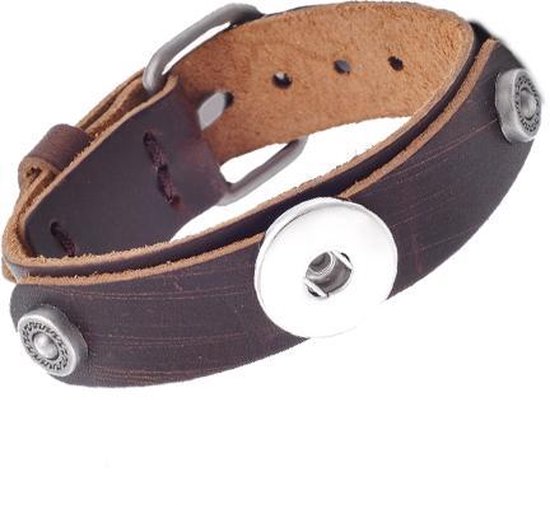 Goede bol.com | Leren drukknoop armband (BV de chunks van Noosa) bruin KQ-63