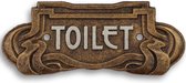 Toilet – toiletbordje – art nouveau - bronskleurig - gecoat - gietijzer – Maddeco – 19x1x8 cm