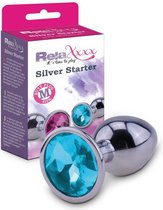 RelaXxxx Silver Starter Butt Plug Blue Medium