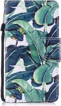 Shop4 - iPhone 7 Hoesje - Wallet Case Bladeren Groen