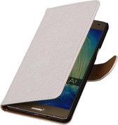 Mobieletelefoonhoesje.nl - Samsung Galaxy A7 Hoesje Krokodil Bookstyle Wit