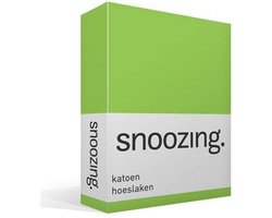 Snoozing - Katoen - Hoeslaken - Tweepersoons - 140x220 cm - Lime