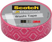 Scotch® Expressions Tape Refill Roze met motief, 15mm x 10m