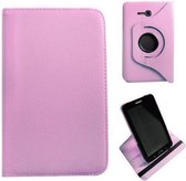 Samsung Galaxy Tab 3 T110 7 Inch Leather 360 Degree Rotating Case Licht Roze Light Pink