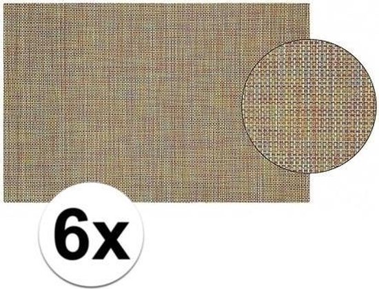 baas Fotoelektrisch buik 6x gevlochten placemats gekleurd - afneembaar kunststof - 45 x 30 cm |  bol.com