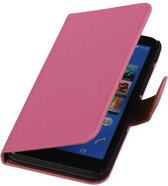 Sony Xperia E4 Effen Wit - Book Case Wallet Cover Hoesje