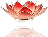 Lotus sfeerlicht rood/roze goudrand - 13.5 cm - S