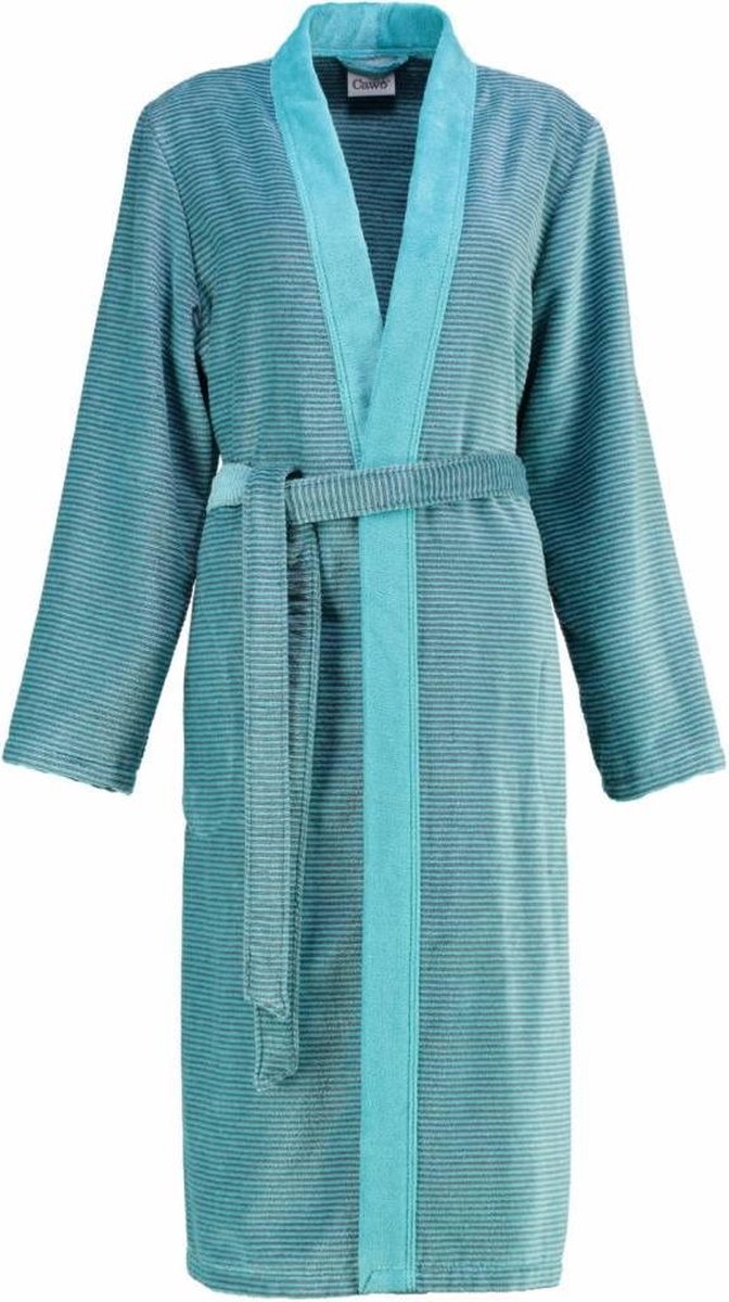Cawo 6431 Velours Dames Badjas Kimono - Turkis 38