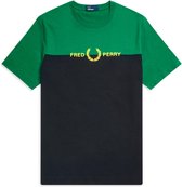 Fred Perry T-shirt - Mannen - groen/zwart/geel