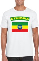 T-shirt met Ethiopische vlag wit heren 2XL