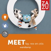 Zazu - Deluxe Magic Wandlamp - Met 9 kleuren LED en 3 magnetische knuffels ( Fay, Rex & Otis ) ! - Ultra moderne lamp met de laatste technologie!