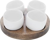 Cosy & Trendy Bao Aperoset - Basis Hout - 4 Potjes Wit