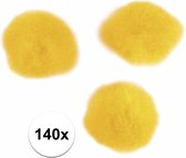 140x gele knutsel pompons 7 mm - hobby balletjes