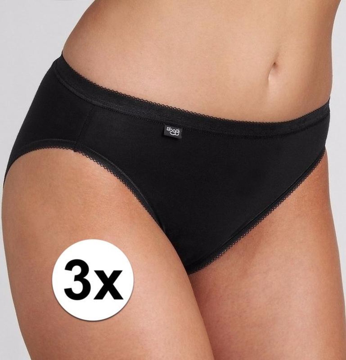 3x Sloggi basic tai dames slip zwart 42