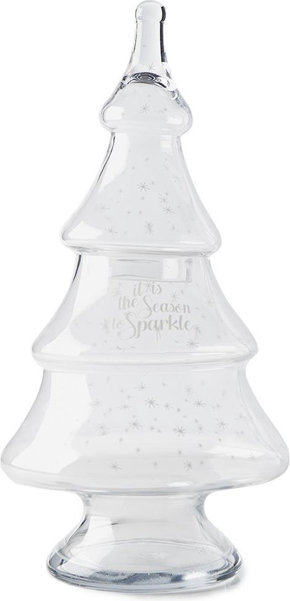 is er Circus Speciaal Riviera Maison - Let It Snow Glass Christmas Tree - M - Kerstboom | bol.com