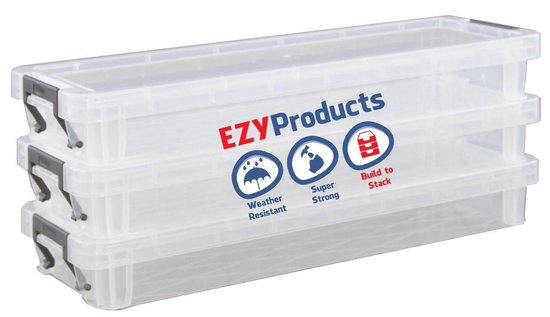 Alstublieft Bij Normaal gesproken EZY Box 1.25L - Transparante ondiepe langwerpige doos met grijse handvaten  | bol.com