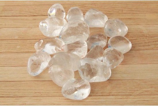 Bergkristal - Edelsteen - Trommelsteen - Knuffelstenen - 250 gram - GRATIS | bol.com