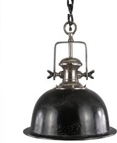 Hanglamp Valentina groot zwart met ruw nickel