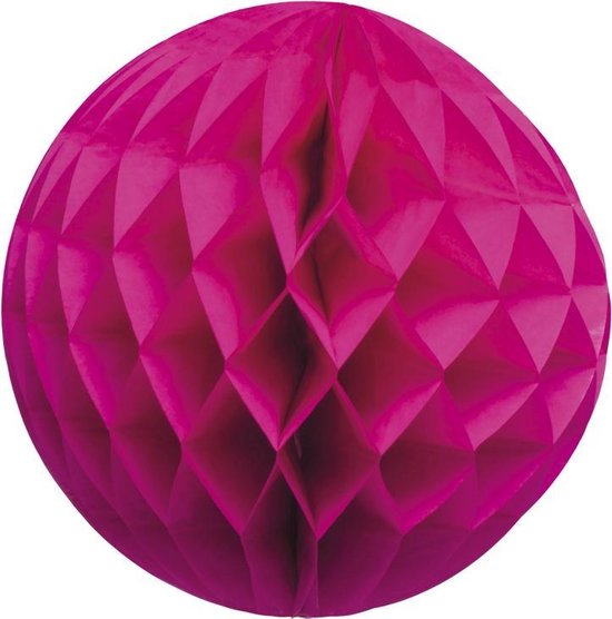 24 stuks: Papieren / honeycomb decoratie - knal roze - 25cm | bol.com