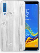 TPU siliconen Hoesje Geschikt voor Samsung Galaxy A7 (2018) Design White Wood