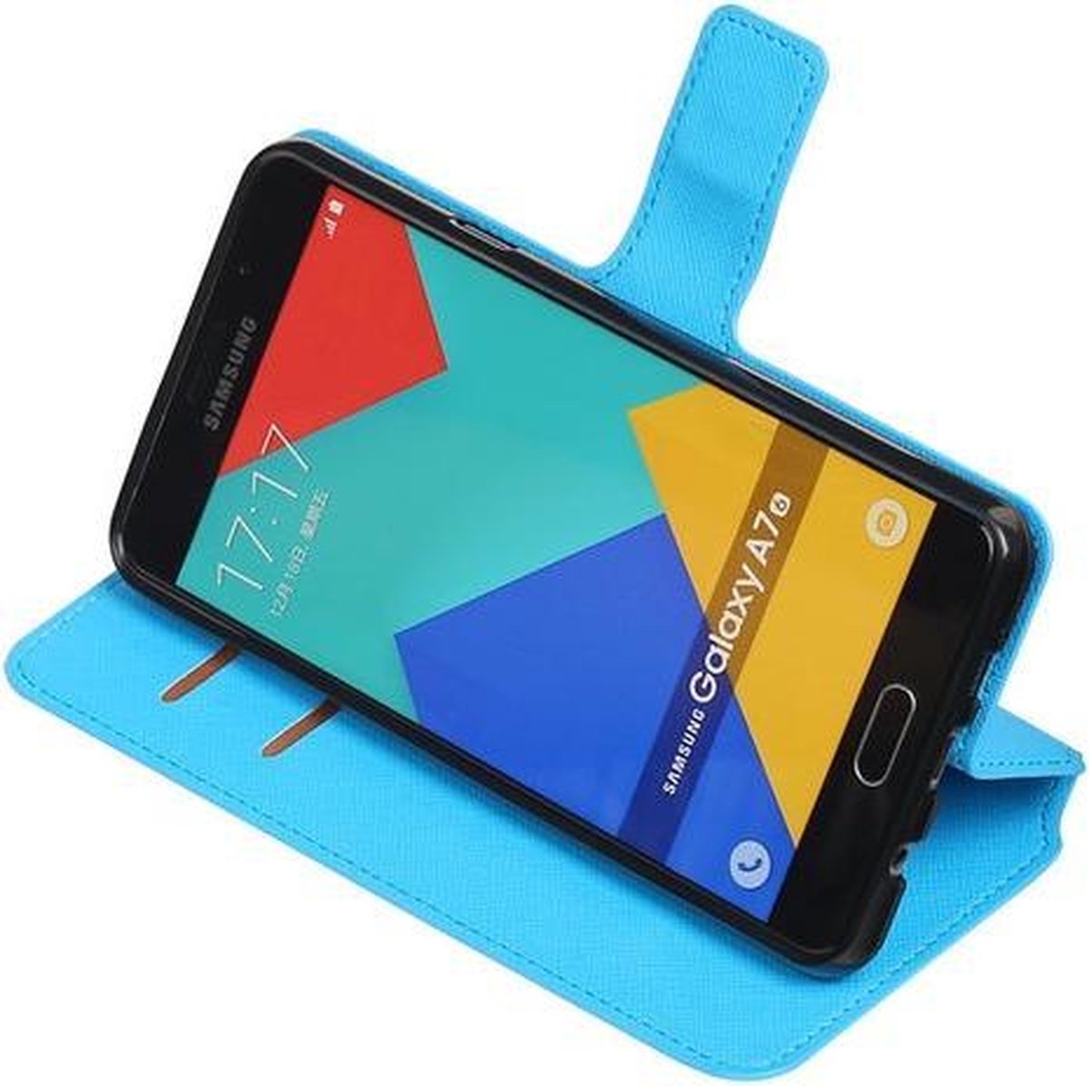 Blauw Samsung Galaxy A7 2016 TPU wallet case booktype hoesje HM Book