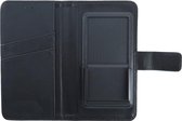 Luxe zwarte hoesje boekmodel zachte siliconen binnenkant 4.7 tot 5.0 inch