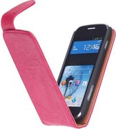 Polar Echt Lederen Samsung Galaxy Ativ S i8750 Flipcase Hoesje Fuchsia - Cover Flip Case Hoes