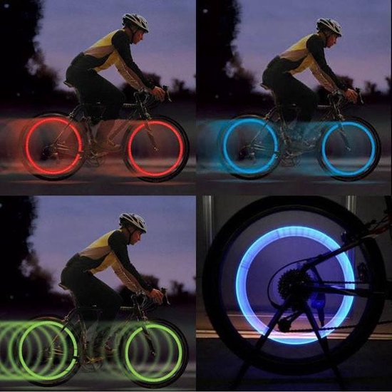 K-parts Led Fietsventiel, Fietslicht Voor Ventiel (2 Stuks) - mix kleur — afbeelding 2
