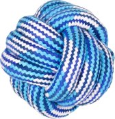 Flamingo Hondenspeelgoed Joe Knoopbal - blauw - 10 cm