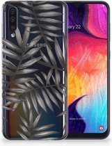 Geschikt voor Samsung Galaxy A50 TPU Hoesje Leaves Grey