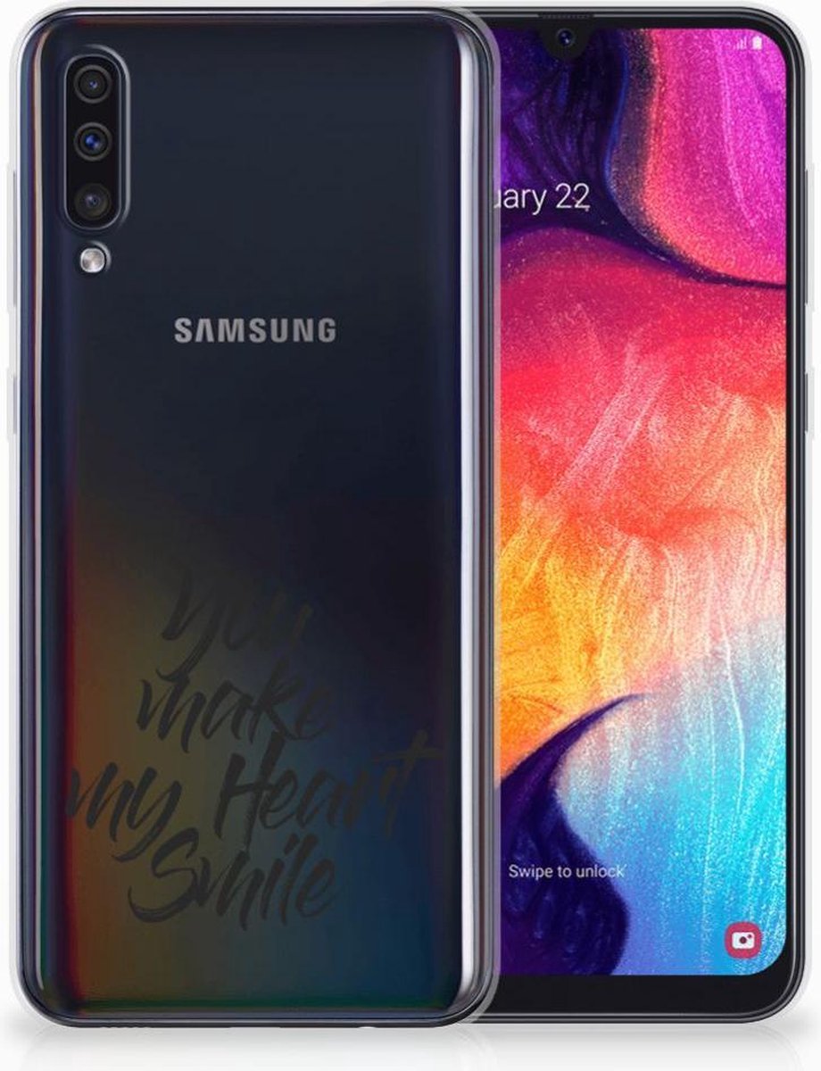 Samsung Galaxy A50 Siliconen hoesje met naam Heart Smile