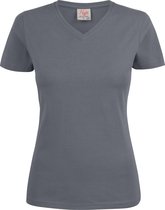 Printer T-shirt Heavy V-hals Lady 2264025 Staalgrijs - Maat M