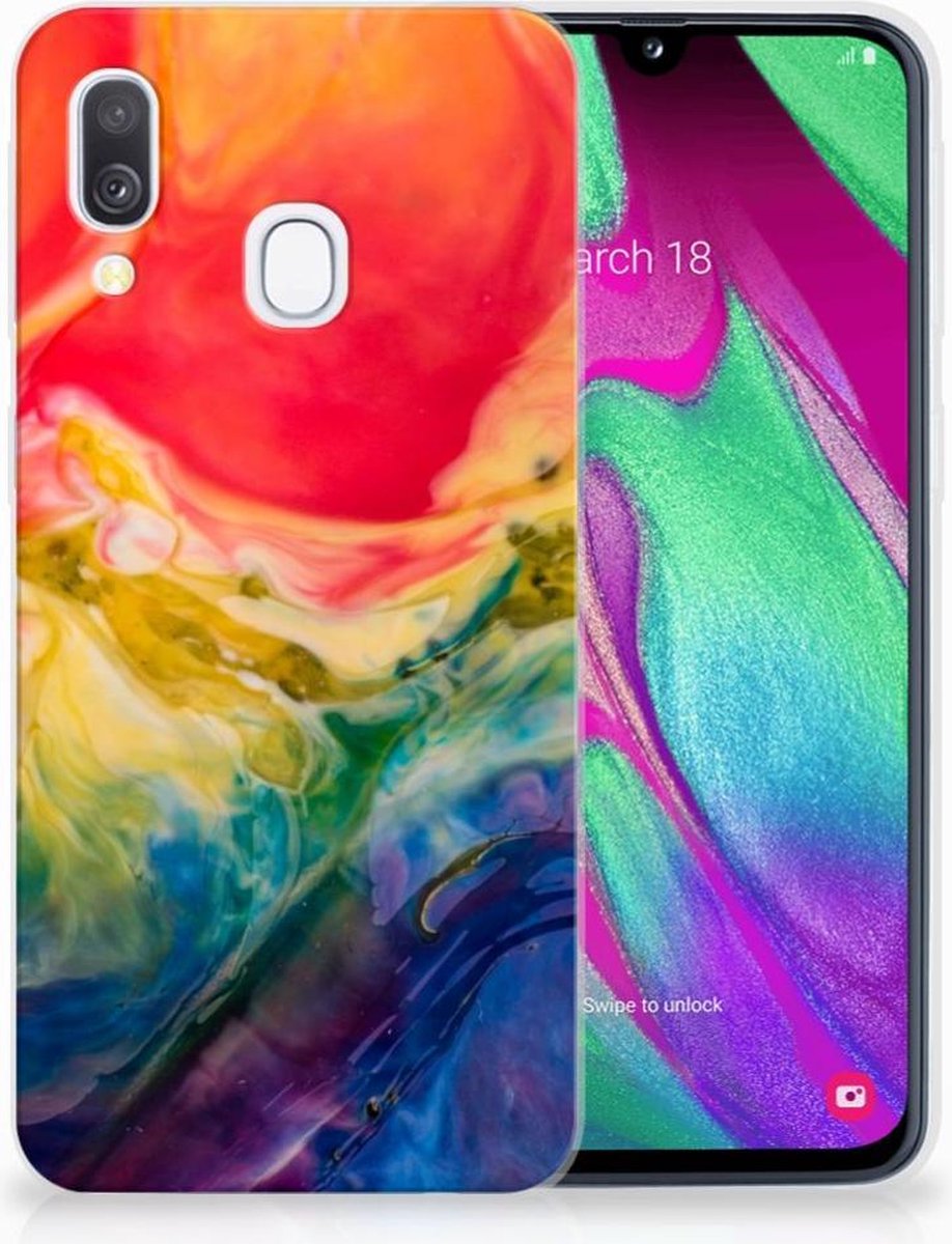 Hoesje maken Samsung Galaxy A40 Watercolor Dark