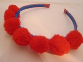 Diadeem/haarband "Eefje"rood/wit. one size