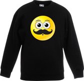 Smiley/ emoticon sweater snor zwart kinderen 5-6 jaar (110/116)