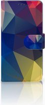 Geschikt voor Samsung Galaxy S10 Hoesje Bookcase Polygon Dark