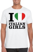 I love Italian girls t-shirt wit heren XL