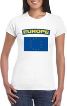 T-shirt met Europese vlag wit dames S