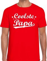 Coolste papa cadeau t-shirt rood voor heren L