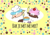 Bakkers uitnodigingen - kinderfeestje - uitnodigingskaartjes Bak/kook feest - 8 stuks