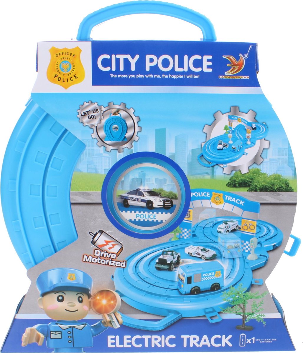 Jonotoys Speelset Politie In Opruimbox Blauw 33 Cm