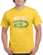 Geel Brazilie t-shirt heren L