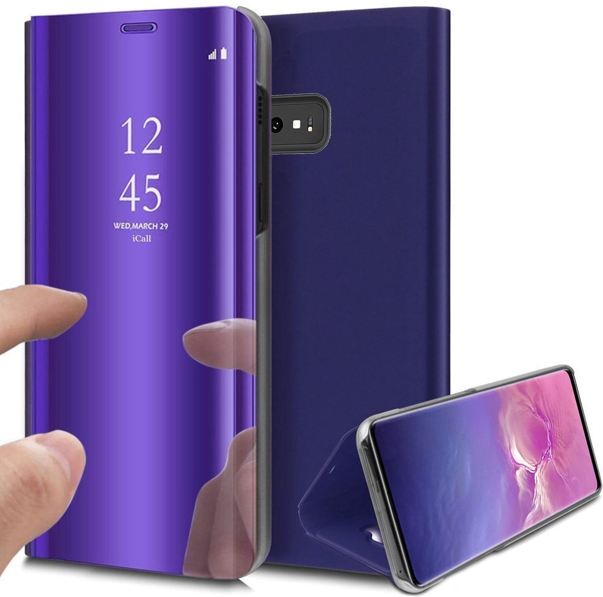 Hoesje geschikt voor Samsung Galaxy S10e - Book Case Spiegel Paars