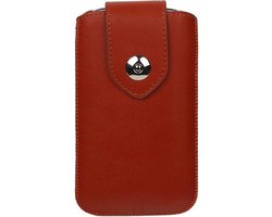 Luxe Smartphone Pouch Maat M ( - Hoesje Geschikt voor Samsung Galaxy S4 i9500 ) Bruin